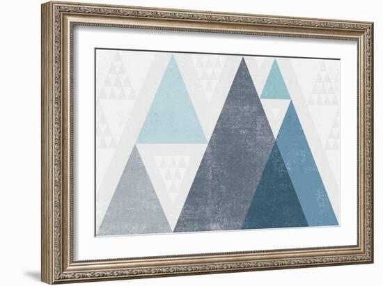 Mod Triangles I Blue-Michael Mullan-Framed Art Print