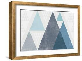 Mod Triangles I Blue-Michael Mullan-Framed Art Print