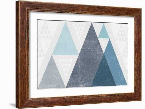 Mod Triangles I Blue-Michael Mullan-Framed Art Print