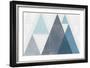 Mod Triangles I Blue-Michael Mullan-Framed Art Print