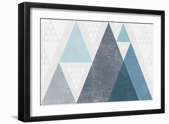 Mod Triangles I Blue-Michael Mullan-Framed Art Print