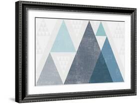 Mod Triangles I Blue-Michael Mullan-Framed Art Print