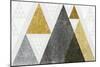 Mod Triangles I Gold-Michael Mullan-Mounted Art Print