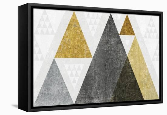 Mod Triangles I Gold-Michael Mullan-Framed Stretched Canvas