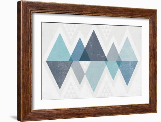 Mod Triangles II Blue-Michael Mullan-Framed Art Print