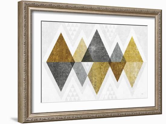 Mod Triangles II Gold-Michael Mullan-Framed Art Print