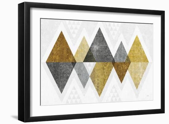 Mod Triangles II Gold-Michael Mullan-Framed Art Print