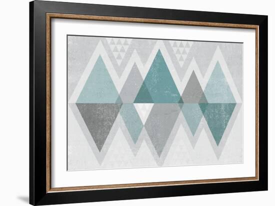 Mod Triangles II Grey-Michael Mullan-Framed Art Print