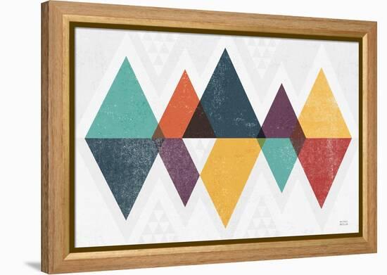 Mod Triangles II Retro-Michael Mullan-Framed Stretched Canvas