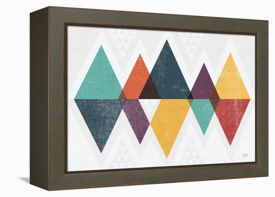 Mod Triangles II Retro-Michael Mullan-Framed Stretched Canvas