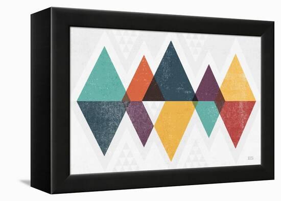 Mod Triangles II Retro-Michael Mullan-Framed Stretched Canvas