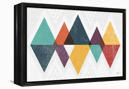 Mod Triangles II Retro-Michael Mullan-Framed Stretched Canvas