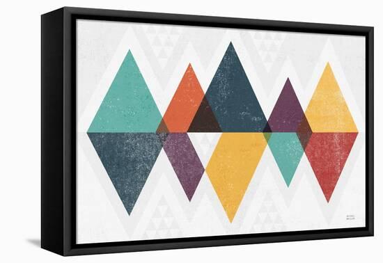 Mod Triangles II Retro-Michael Mullan-Framed Stretched Canvas