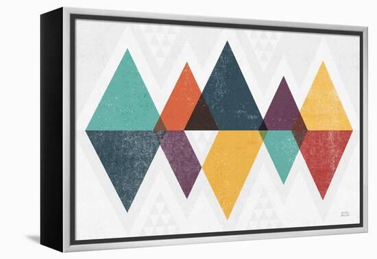 Mod Triangles II Retro-Michael Mullan-Framed Stretched Canvas