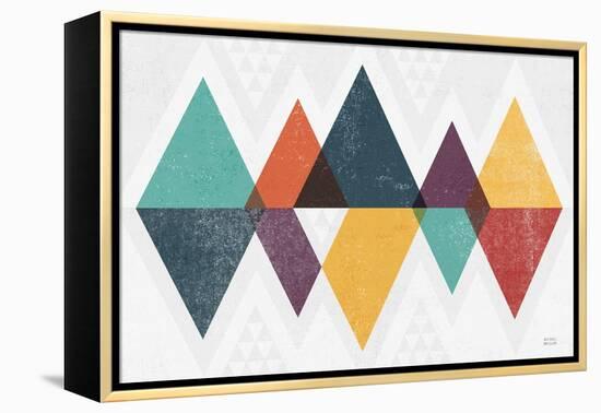 Mod Triangles II Retro-Michael Mullan-Framed Stretched Canvas