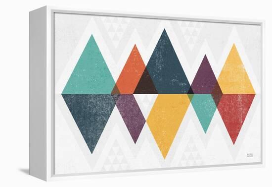 Mod Triangles II Retro-Michael Mullan-Framed Stretched Canvas