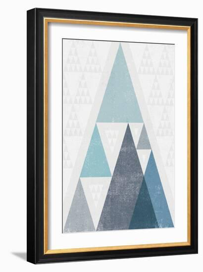 Mod Triangles III Blue-Michael Mullan-Framed Art Print