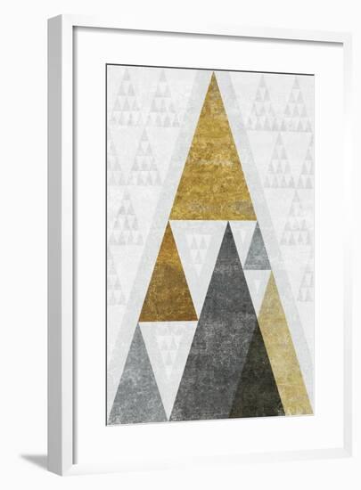 Mod Triangles III Gold-Michael Mullan-Framed Art Print