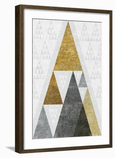 Mod Triangles III Gold-Michael Mullan-Framed Art Print