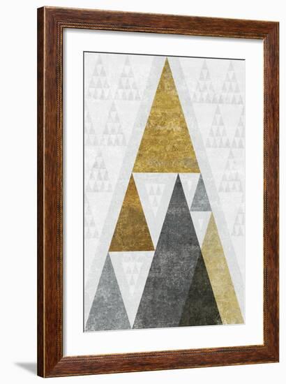 Mod Triangles III Gold-Michael Mullan-Framed Art Print