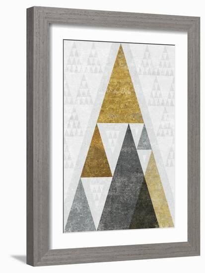 Mod Triangles III Gold-Michael Mullan-Framed Art Print