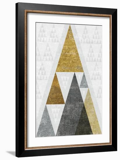 Mod Triangles III Gold-Michael Mullan-Framed Art Print