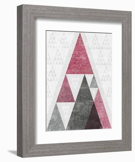 Mod Triangles III Soft Pink-Michael Mullan-Framed Art Print