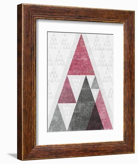 Mod Triangles III Soft Pink-Michael Mullan-Framed Art Print