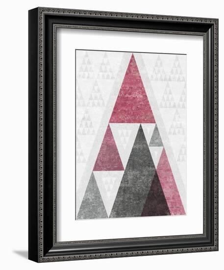 Mod Triangles III Soft Pink-Michael Mullan-Framed Art Print