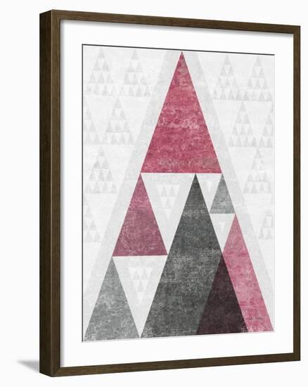 Mod Triangles III Soft Pink-Michael Mullan-Framed Art Print