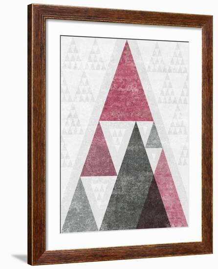 Mod Triangles III Soft Pink-Michael Mullan-Framed Art Print