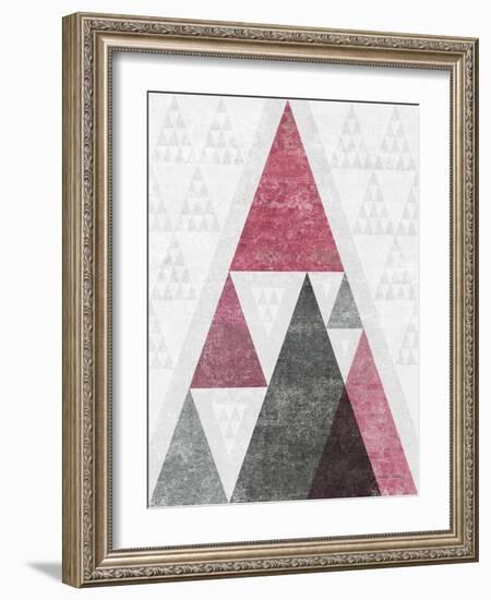 Mod Triangles III Soft Pink-Michael Mullan-Framed Art Print