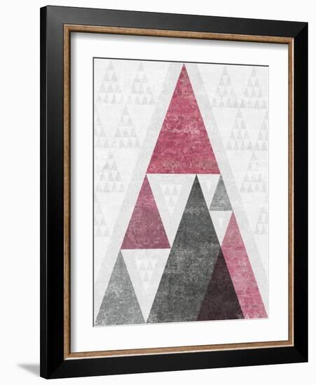 Mod Triangles III Soft Pink-Michael Mullan-Framed Art Print