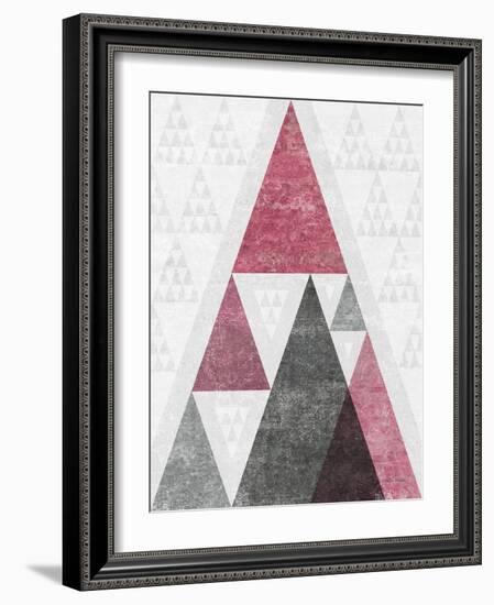 Mod Triangles III Soft Pink-Michael Mullan-Framed Art Print