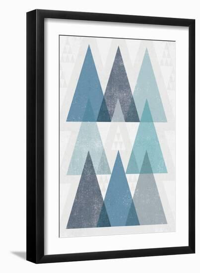 Mod Triangles IV Blue-Michael Mullan-Framed Art Print