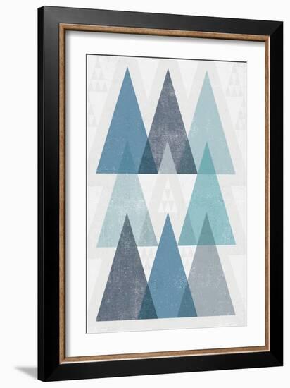 Mod Triangles IV Blue-Michael Mullan-Framed Art Print