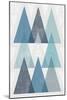 Mod Triangles IV Blue-Michael Mullan-Mounted Art Print