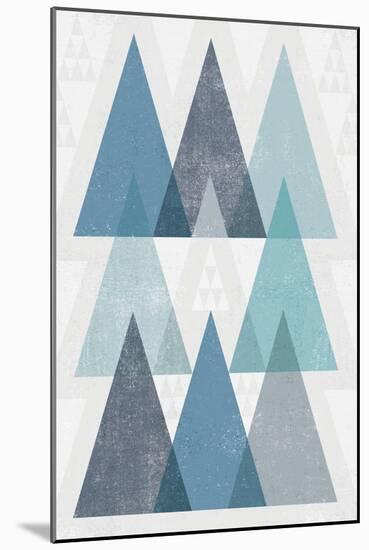 Mod Triangles IV Blue-Michael Mullan-Mounted Art Print