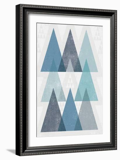 Mod Triangles IV Blue-Michael Mullan-Framed Art Print