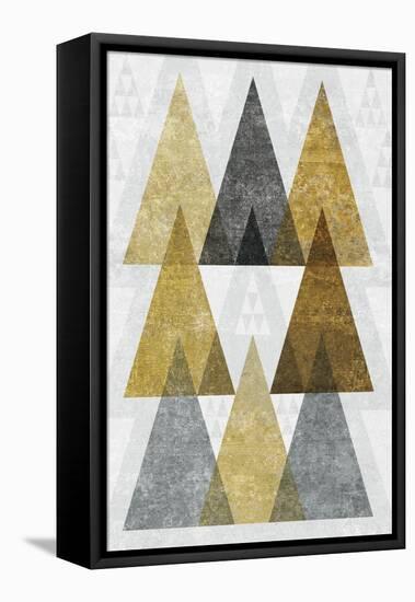 Mod Triangles IV Gold-Michael Mullan-Framed Stretched Canvas