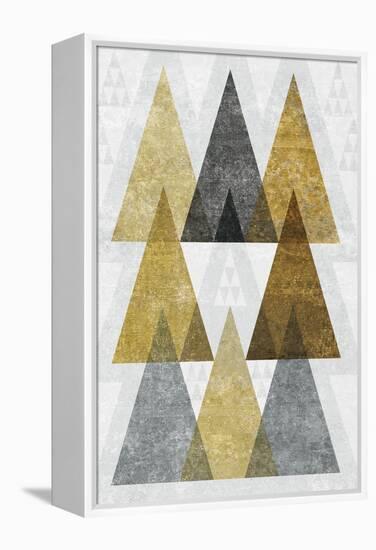 Mod Triangles IV Gold-Michael Mullan-Framed Stretched Canvas