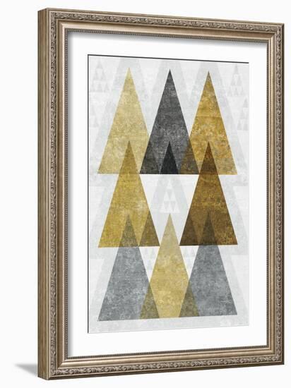 Mod Triangles IV Gold-Michael Mullan-Framed Art Print