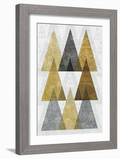 Mod Triangles IV Gold-Michael Mullan-Framed Art Print