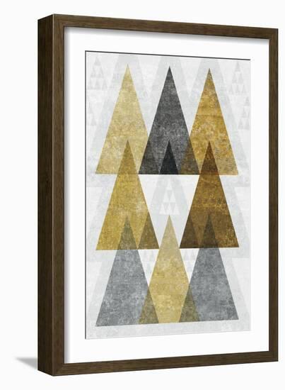 Mod Triangles IV Gold-Michael Mullan-Framed Art Print