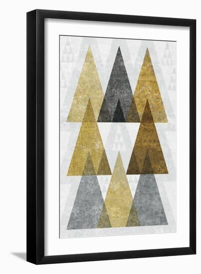 Mod Triangles IV Gold-Michael Mullan-Framed Art Print