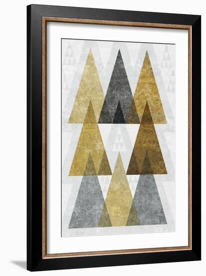 Mod Triangles IV Gold-Michael Mullan-Framed Art Print