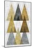 Mod Triangles IV Gold-Michael Mullan-Mounted Art Print