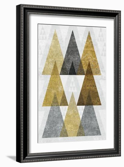 Mod Triangles IV Gold-Michael Mullan-Framed Art Print