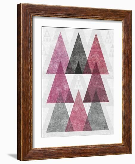 Mod Triangles IV Soft Pink-Michael Mullan-Framed Art Print