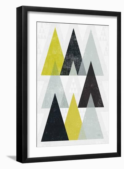 Mod Triangles IV Yellow Black-Michael Mullan-Framed Art Print